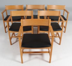 Børge Mogensen Armchair, Fredericia Furniture, oak and leather