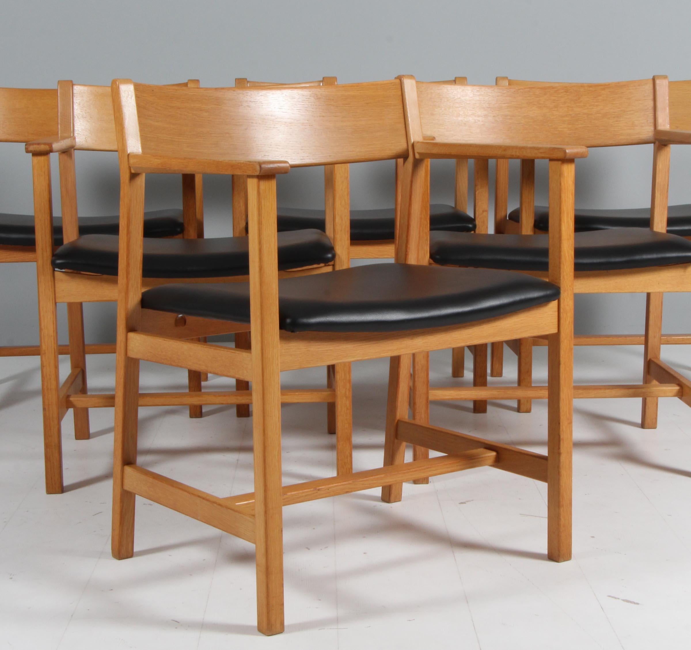 Danish Børge Mogensen Armchair, Fredericia Furniture, oak and leather For Sale