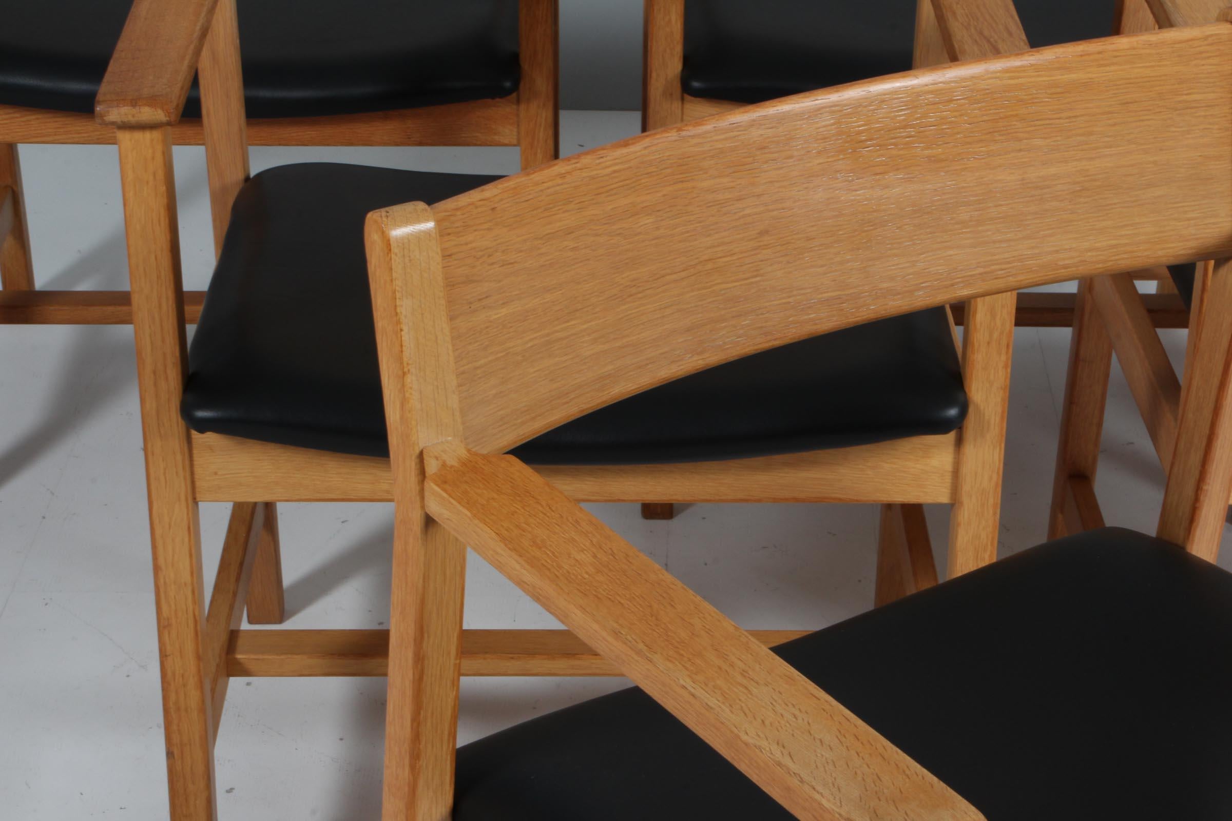 Late 20th Century Børge Mogensen Armchair, Fredericia Furniture, oak and leather For Sale