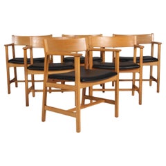 Børge Mogensen Armchair, Fredericia Furniture, chêne et cuir