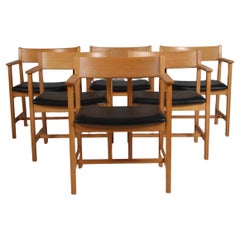 Børge Mogensen Armchair, Fredericia Furniture, chêne et cuir