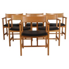 Børge Mogensen Armchair, Fredericia Furniture, chêne et cuir