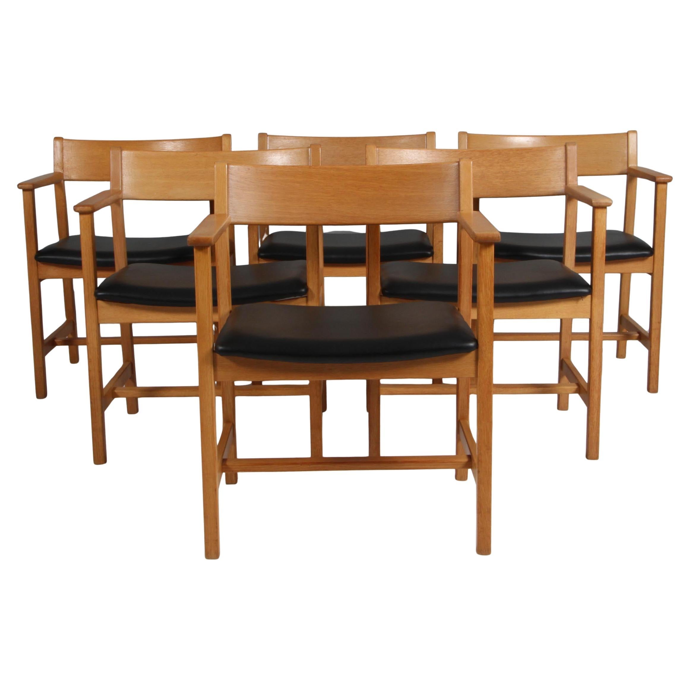 Børge Mogensen Armchair, Fredericia Furniture, oak and leather
