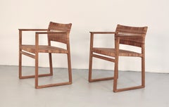 Børge Mogensen, Armchairs in Oak and Woven Cane, BM-62, Denmark, 1957