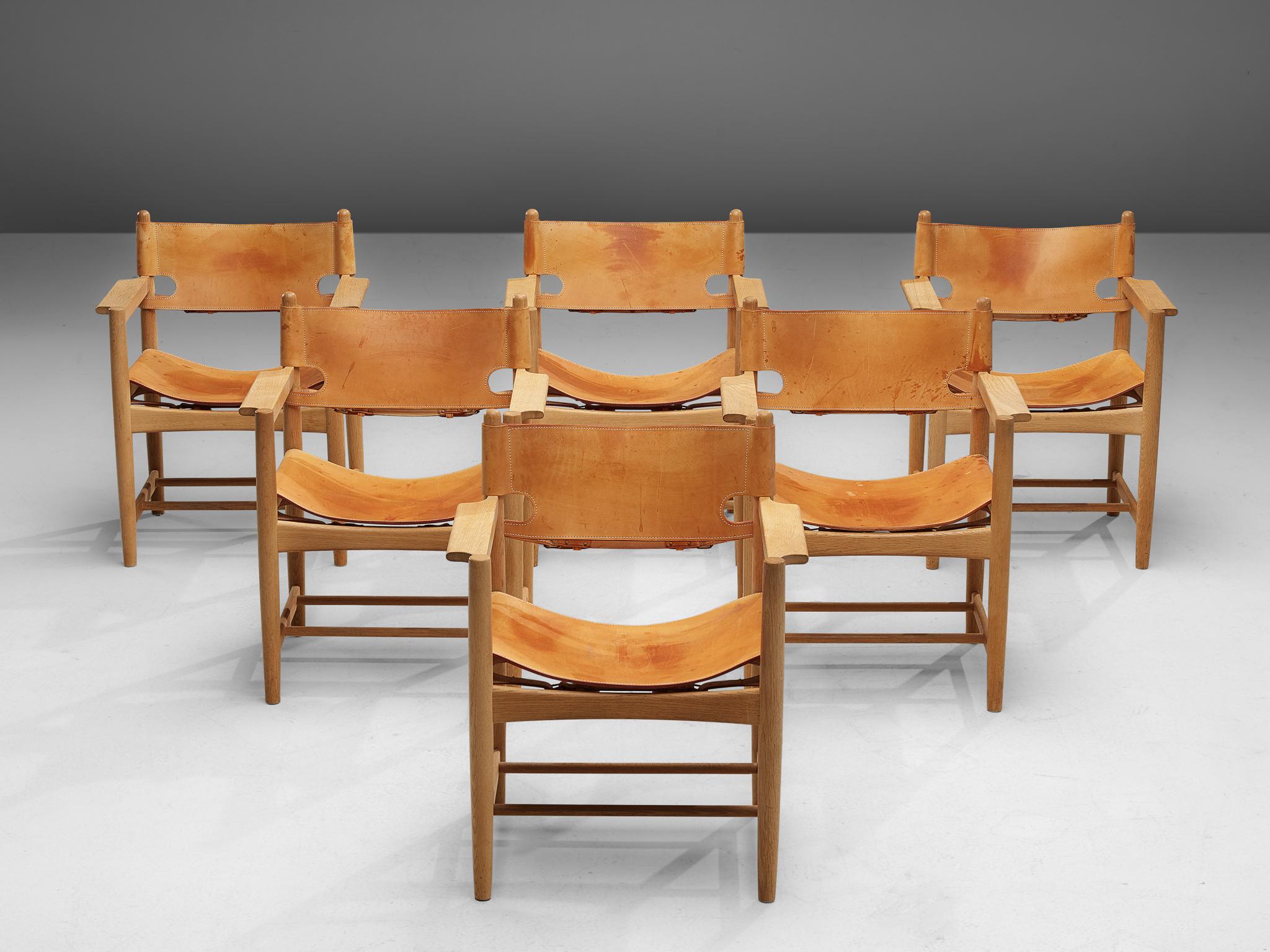 Mid-Century Modern Børge Mogensen Armchairs in Solid Oak