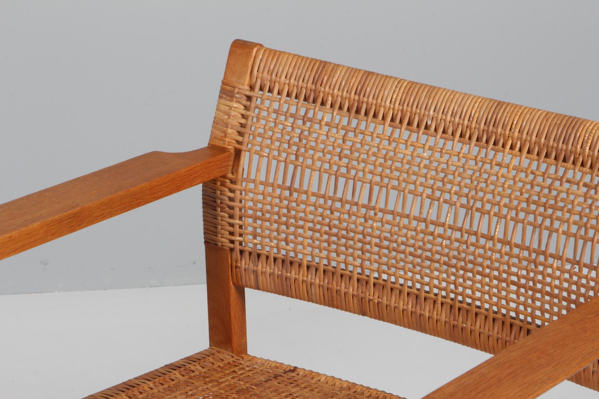 Danish Børge Mogensen arn chairs with cane seat, oak, BM62