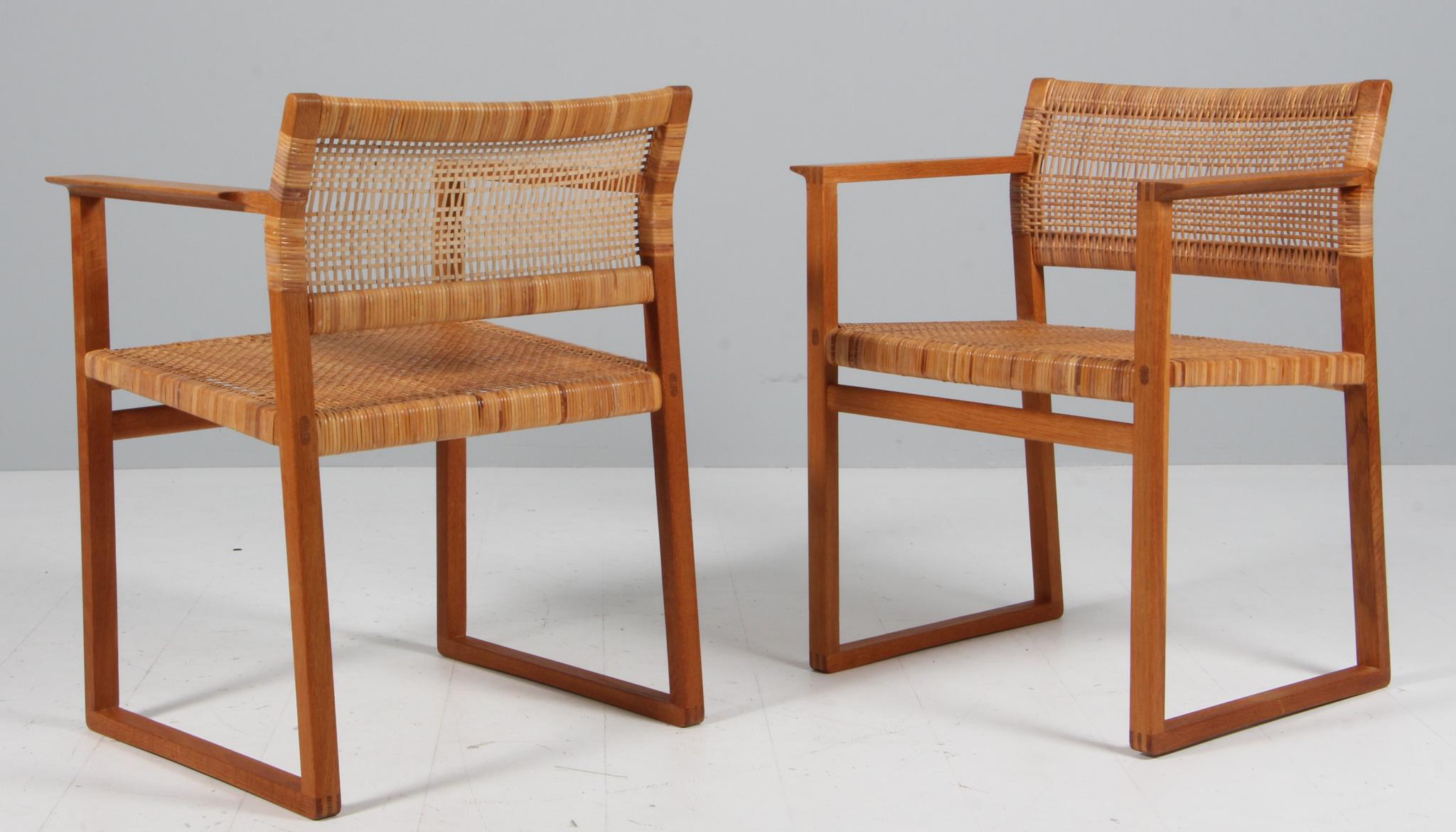 Børge Mogensen arn chairs with cane seat, oak, BM62 2