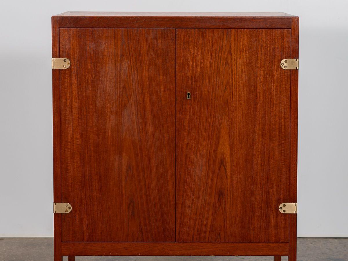 Børge Mogensen BM58 Danish Modern Cabinet in Teak and Brass In Good Condition In Brooklyn, NY