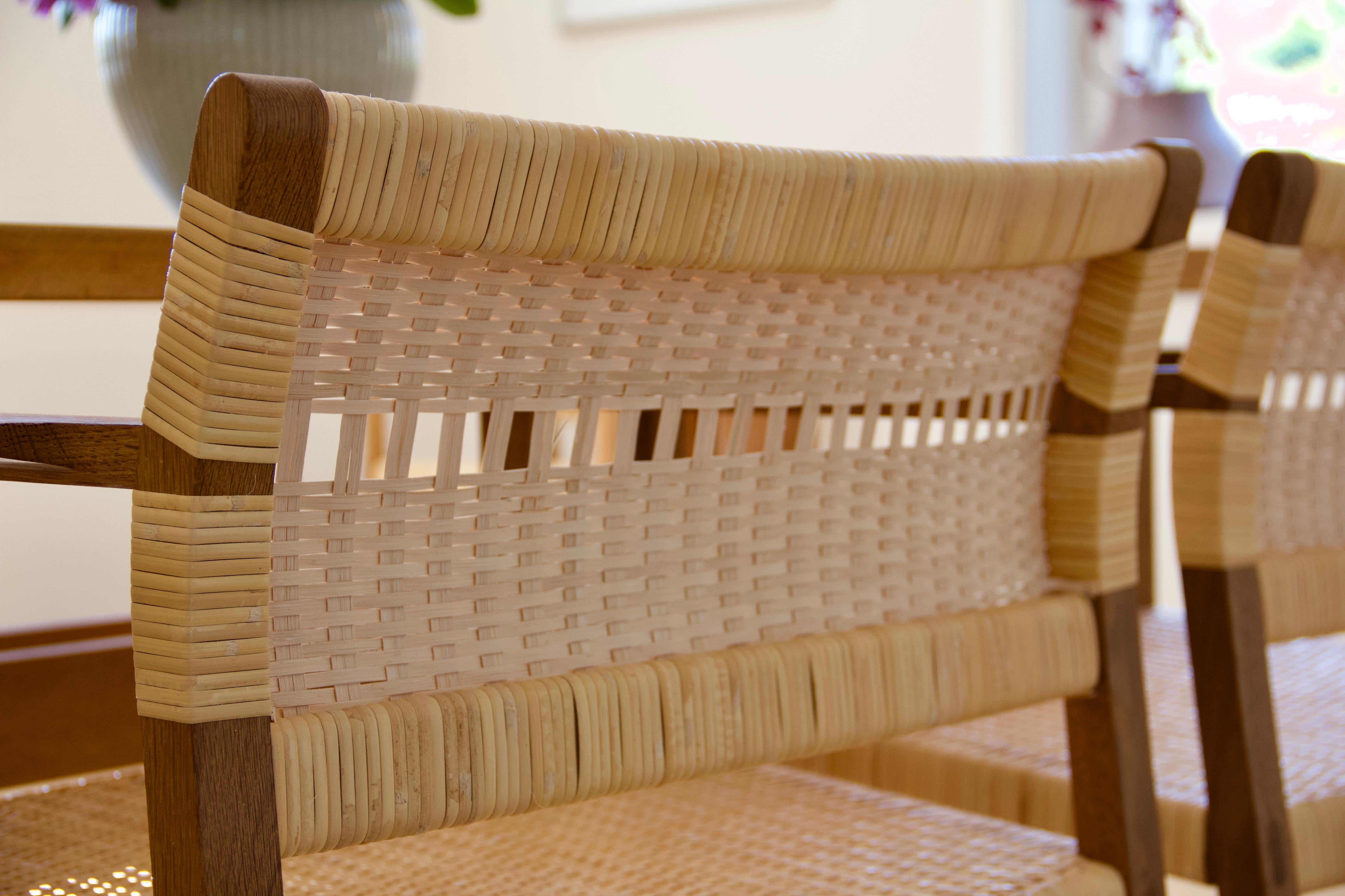 Danish Børge Mogensen BM62 Armchair Cane Wicker For Sale