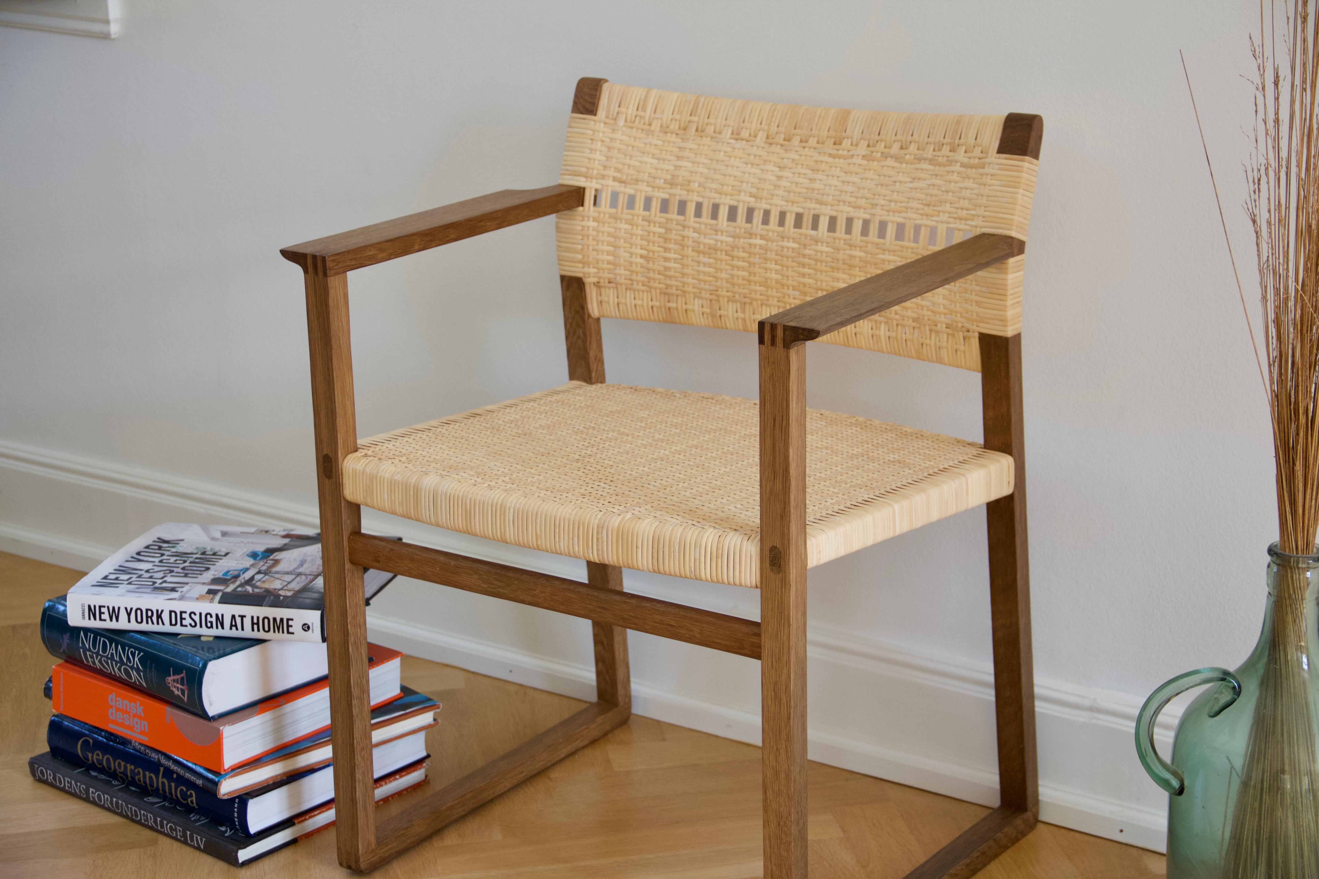 Børge Mogensen BM62 Armchair Cane Wicker In Excellent Condition For Sale In Viborg, DK