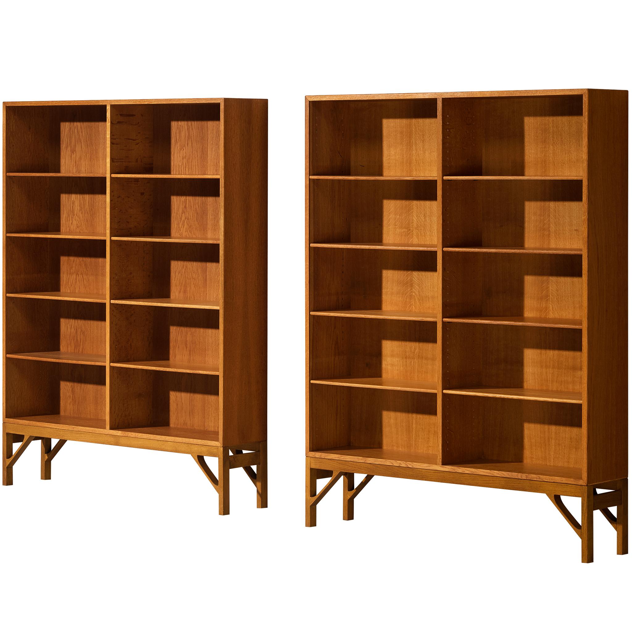 Børge Mogensen Bookcases in Oak with Open Shelving