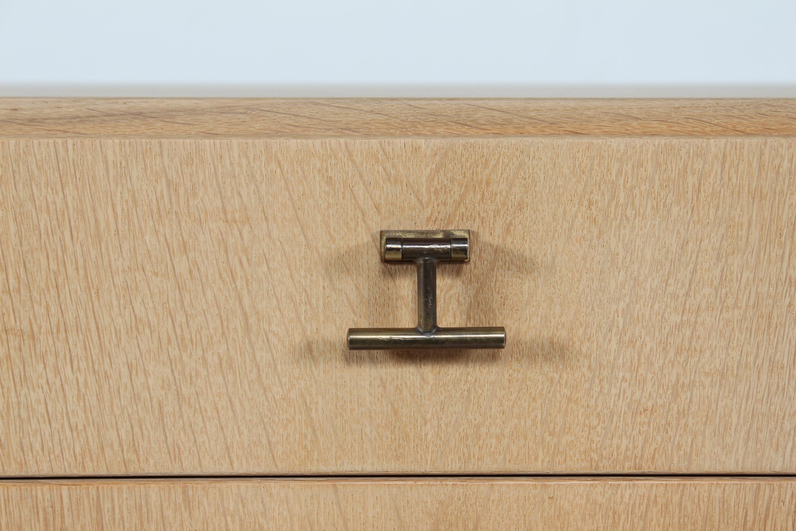 Metal Børge Mogensen Chest of Drawers on China Legs Made of Oak by FDB Møbler 1950s For Sale