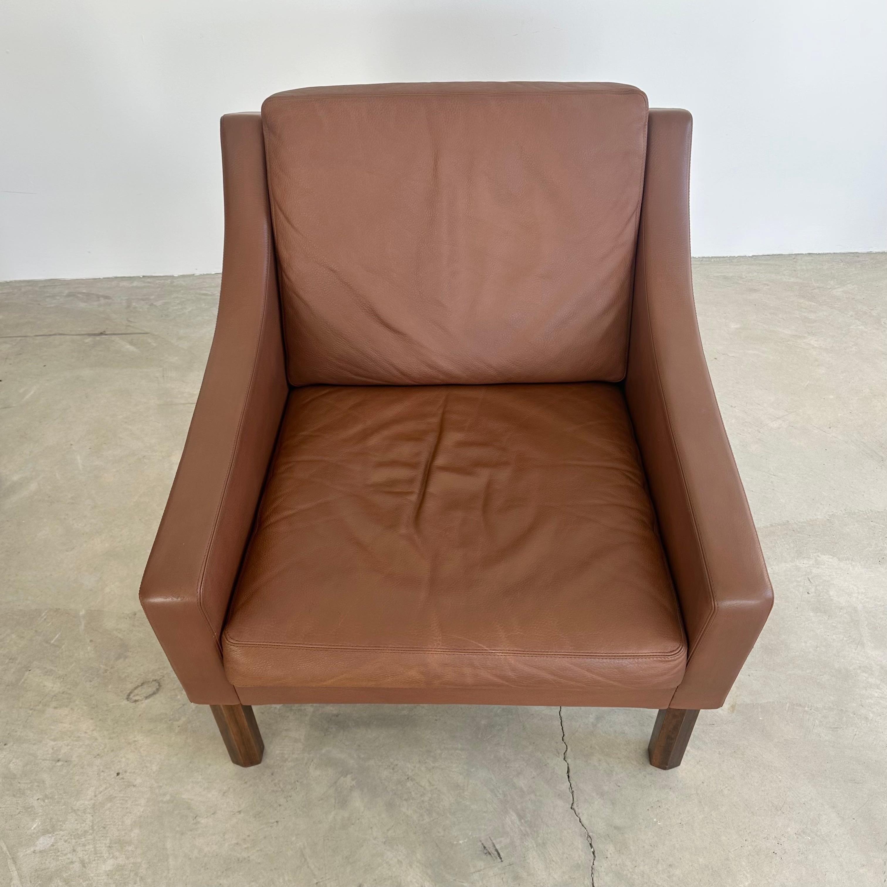 Børge Mogensen Chocolate Brown Leather Lounge Chairs, 1960s Denmark For Sale 10