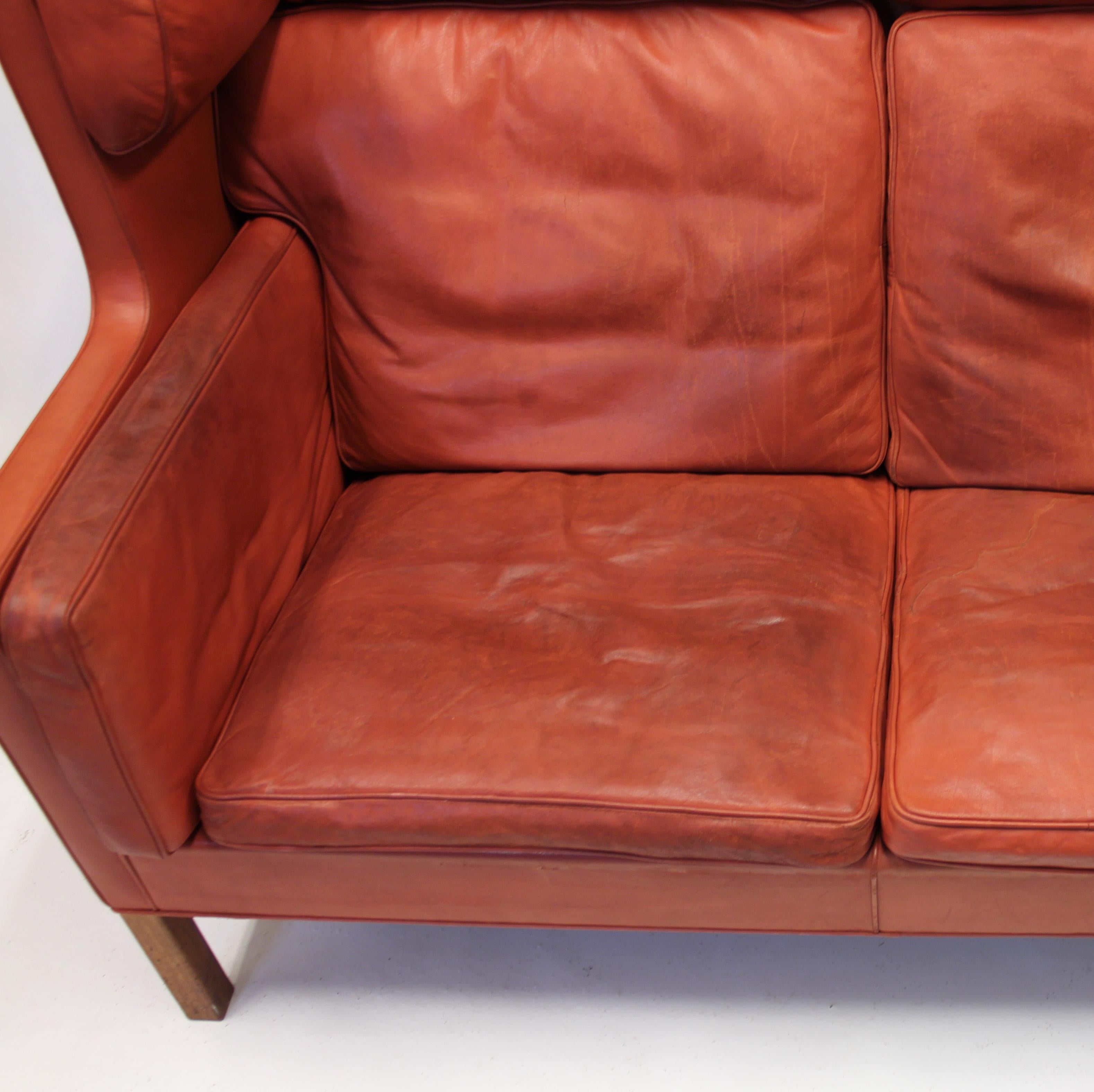 Børge Mogensen, Coupe Leather Sofa 2192, for Frederica, 1980s 3