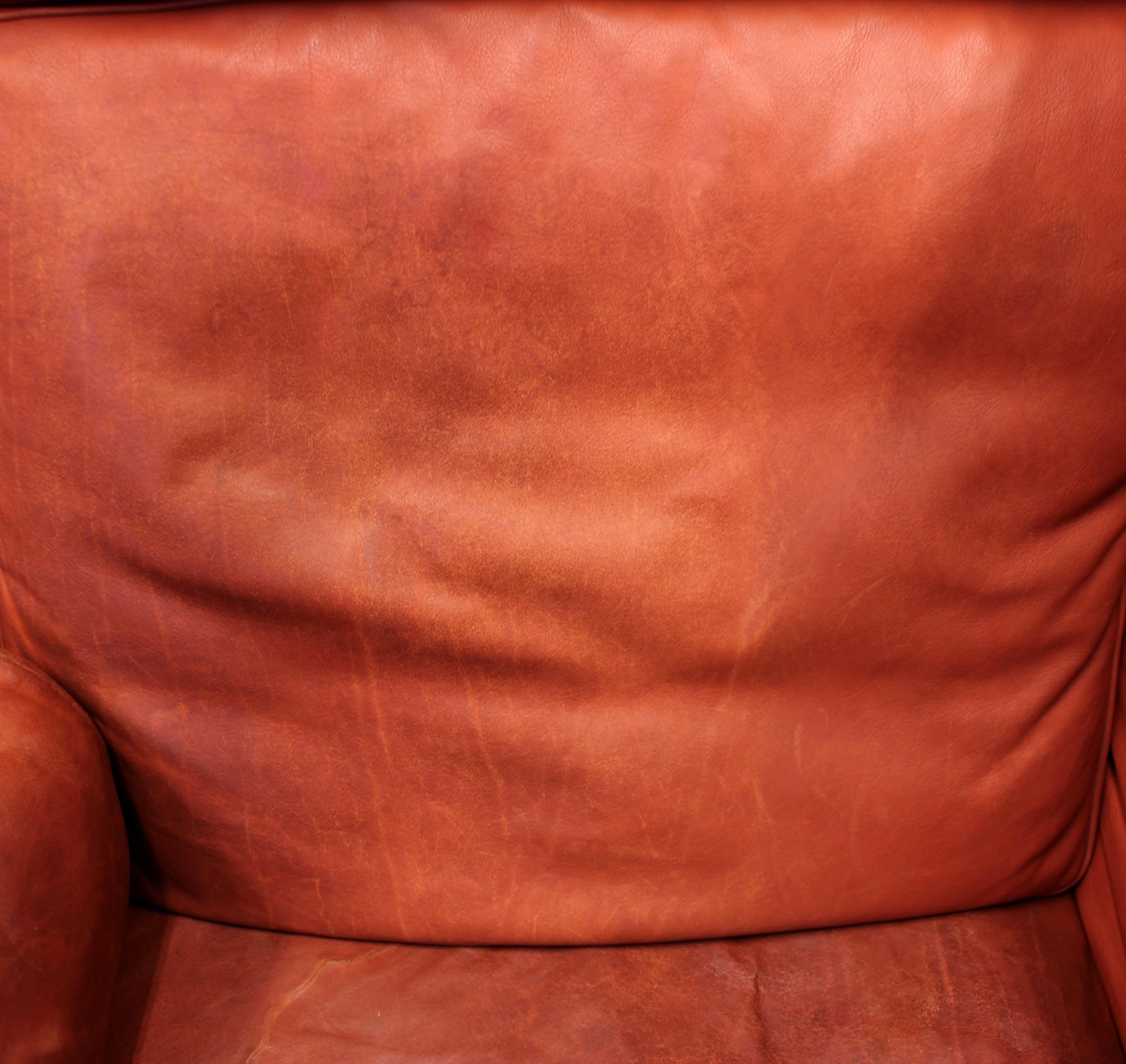 Børge Mogensen, Coupe Leather Sofa 2192, for Frederica, 1980s 6