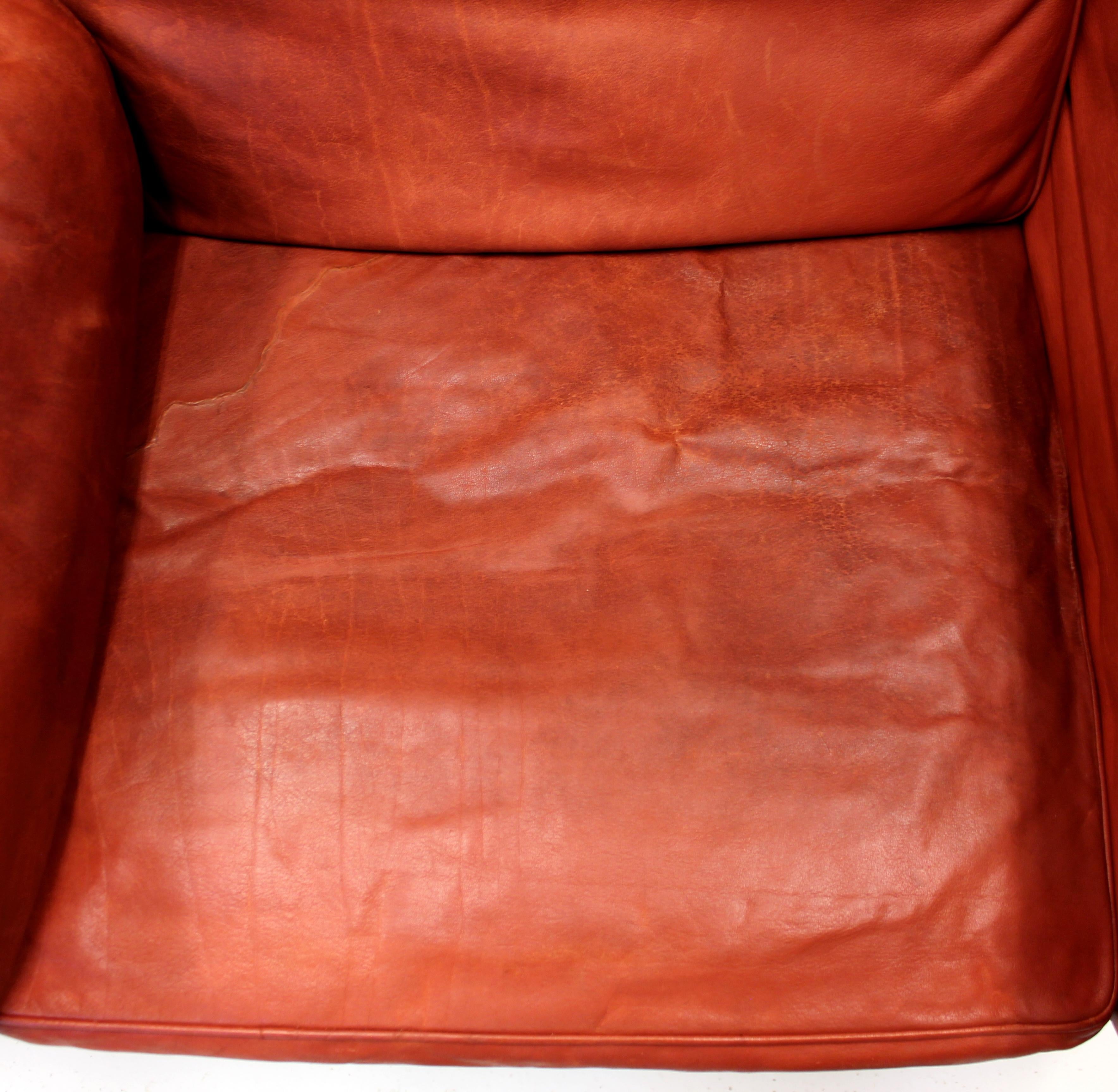 Børge Mogensen, Coupe Leather Sofa 2192, for Frederica, 1980s 7