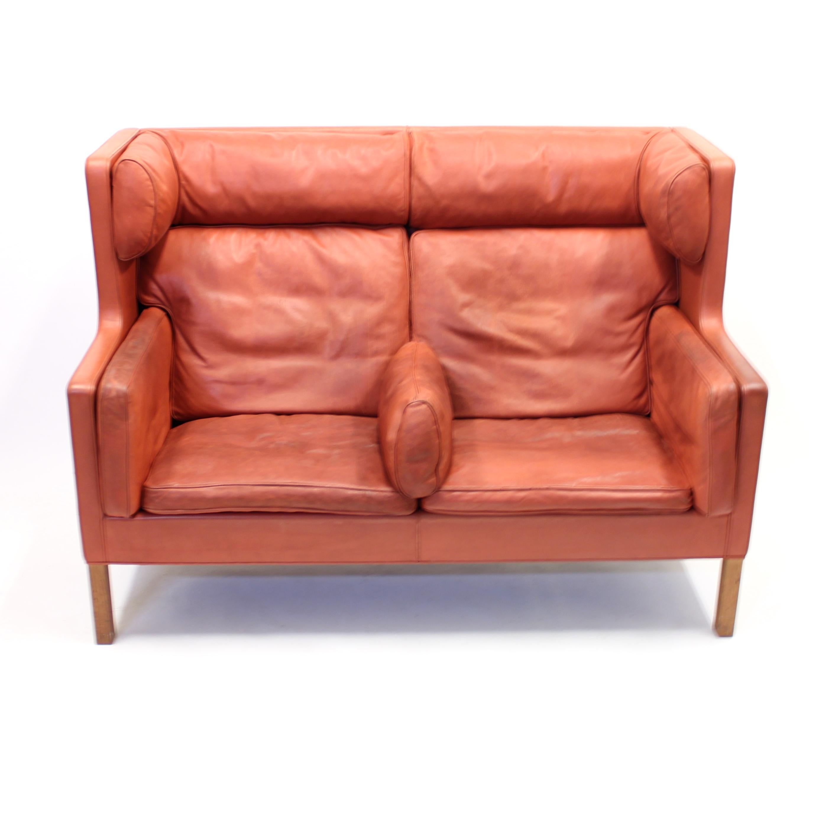 Børge Mogensen, Coupe Leather Sofa 2192, for Frederica, 1980s In Good Condition In Uppsala, SE