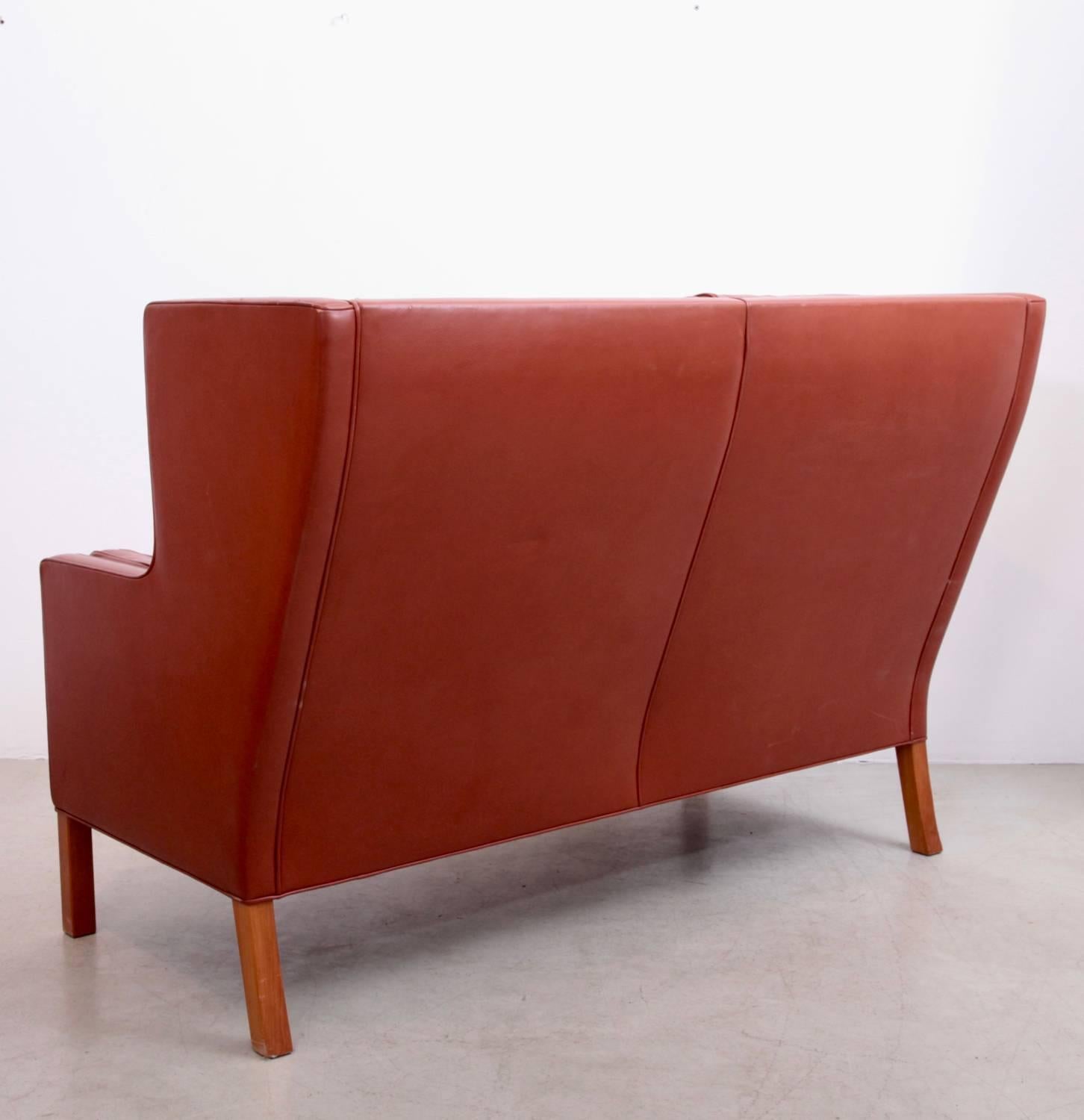 Canapé en cuir Coupe Brge Mogensen, 2192, Fredericia, Danemark Bon état à Berlin, DE