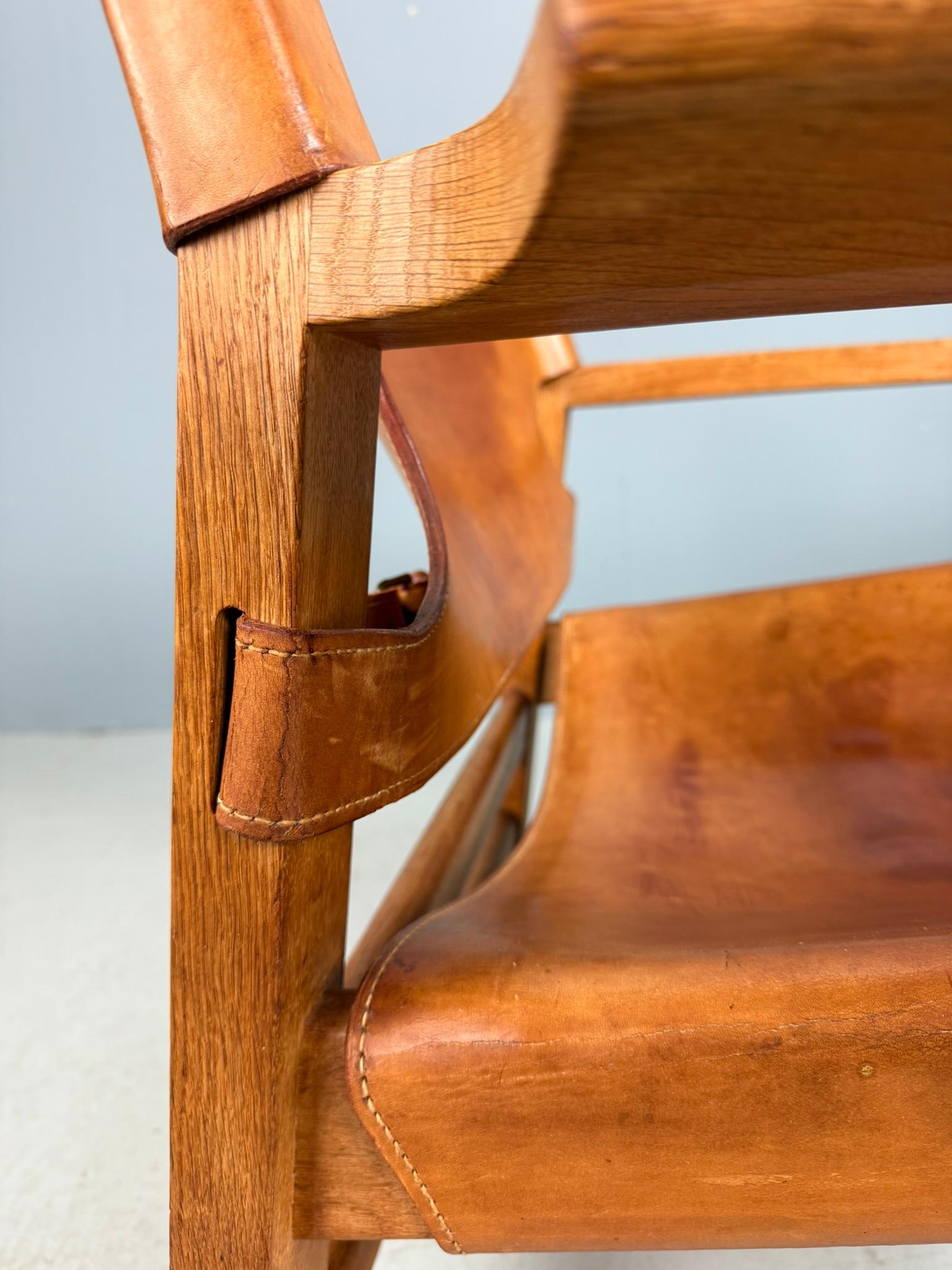 Børge Mogensen Dänisch cognac-Leder und Eiche, Spanischer Stuhl für Fredericia, 1960 im Angebot 6