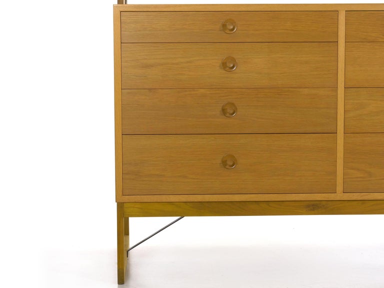 Børge Mogensen Danish Mid-Century Modern Oak Bookcase Cabinet Over Dresser For Sale 5