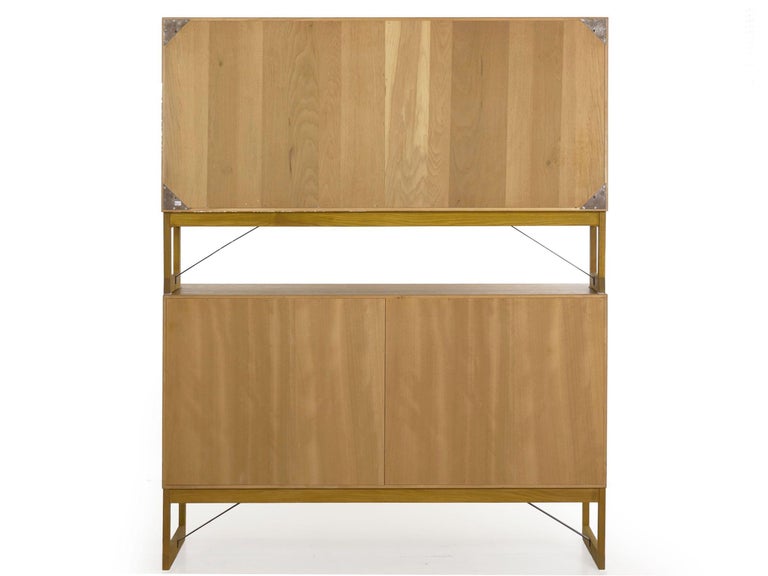 Børge Mogensen Danish Mid-Century Modern Oak Bookcase Cabinet Over Dresser For Sale 10