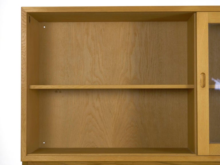 20th Century Børge Mogensen Danish Mid-Century Modern Oak Bookcase Cabinet Over Dresser For Sale