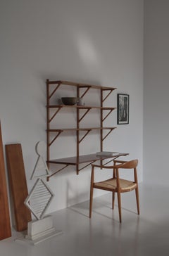 Børge Mogensen Danish Modern Large Wall Shelving System in Oak & Teakwood, 1956