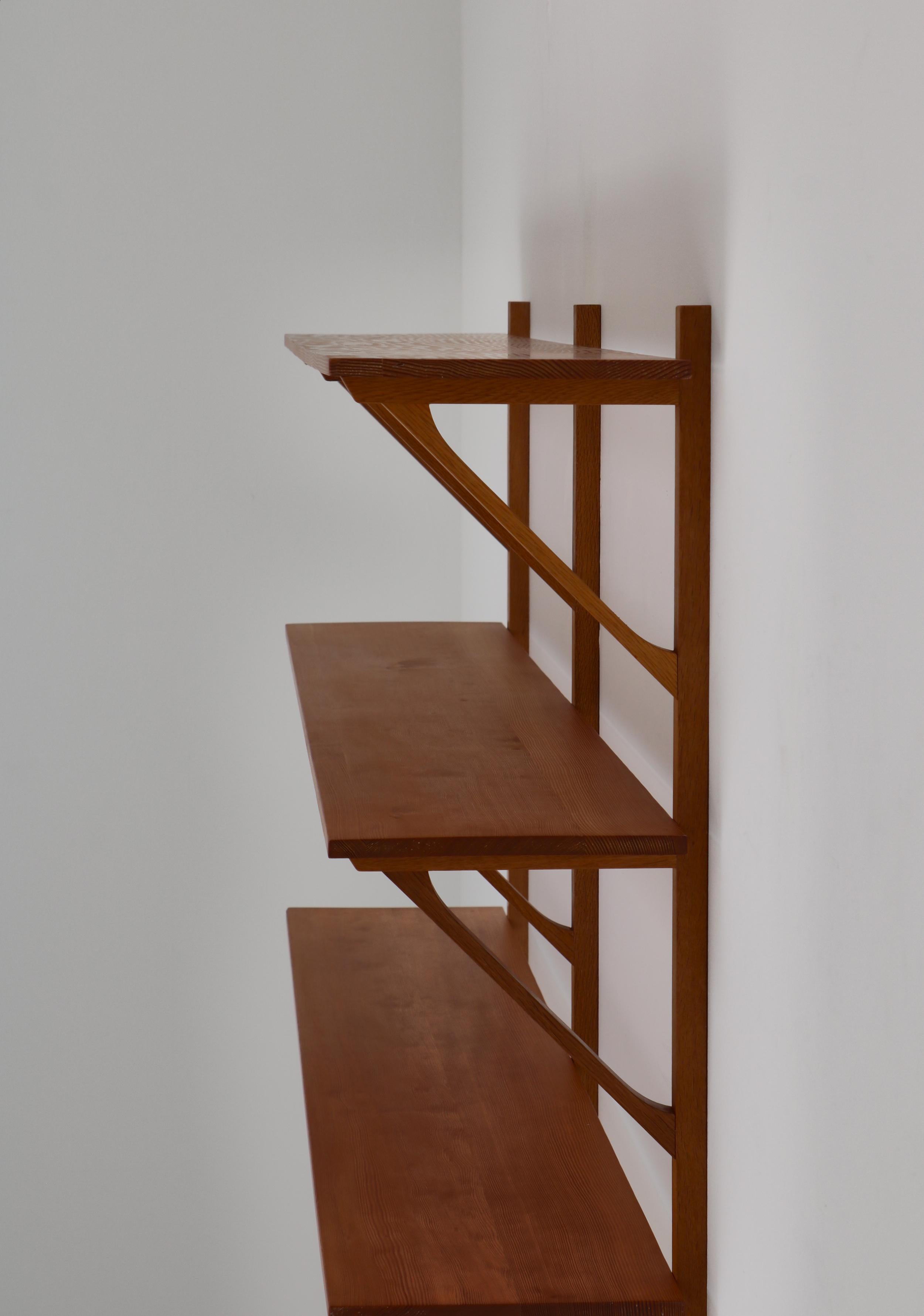 Børge Mogensen Danish Modern Wall Shelving System in Oak & Pinewood, 1956 4