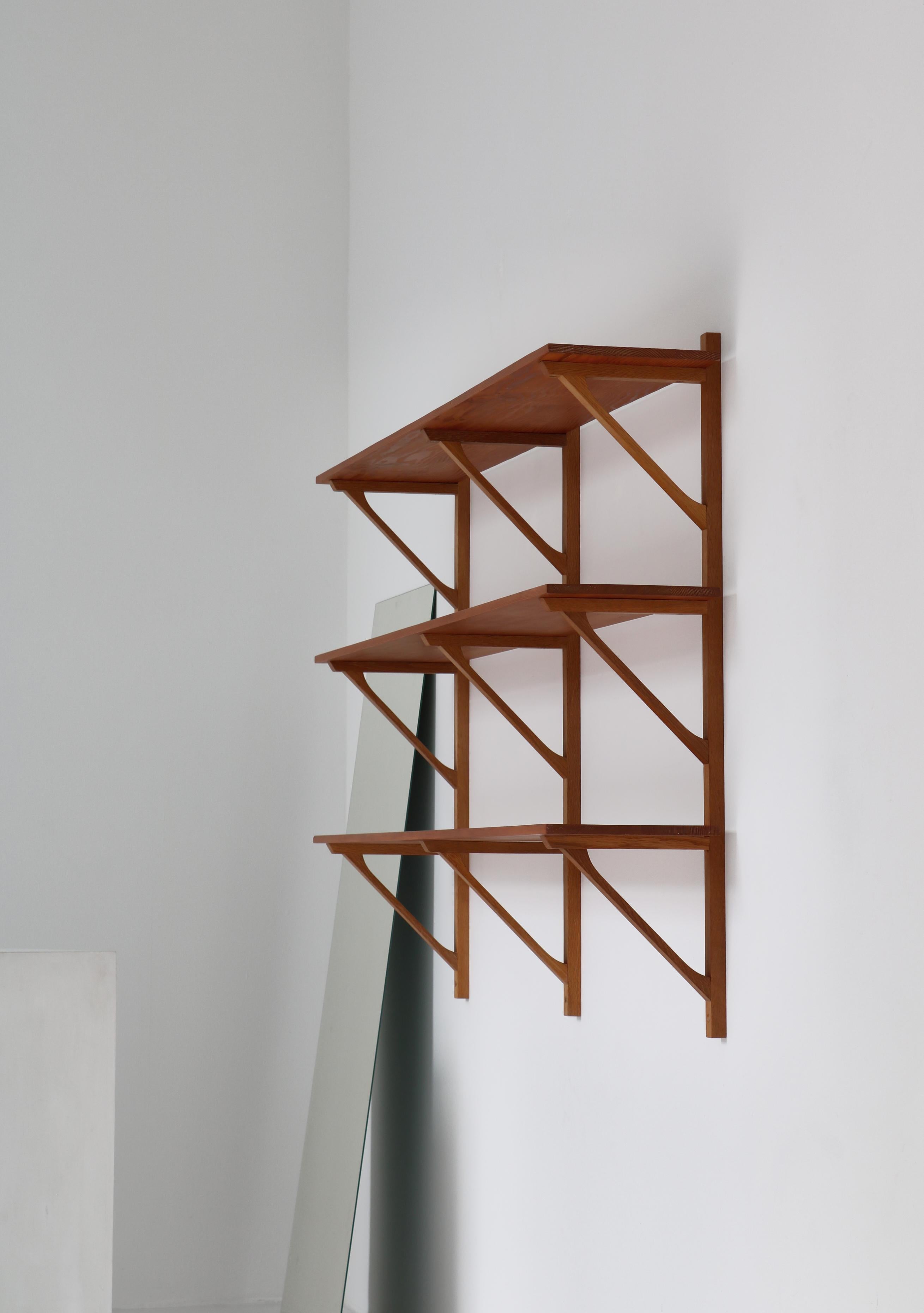 Børge Mogensen Danish Modern Wall Shelving System in Oak & Pinewood, 1956 6