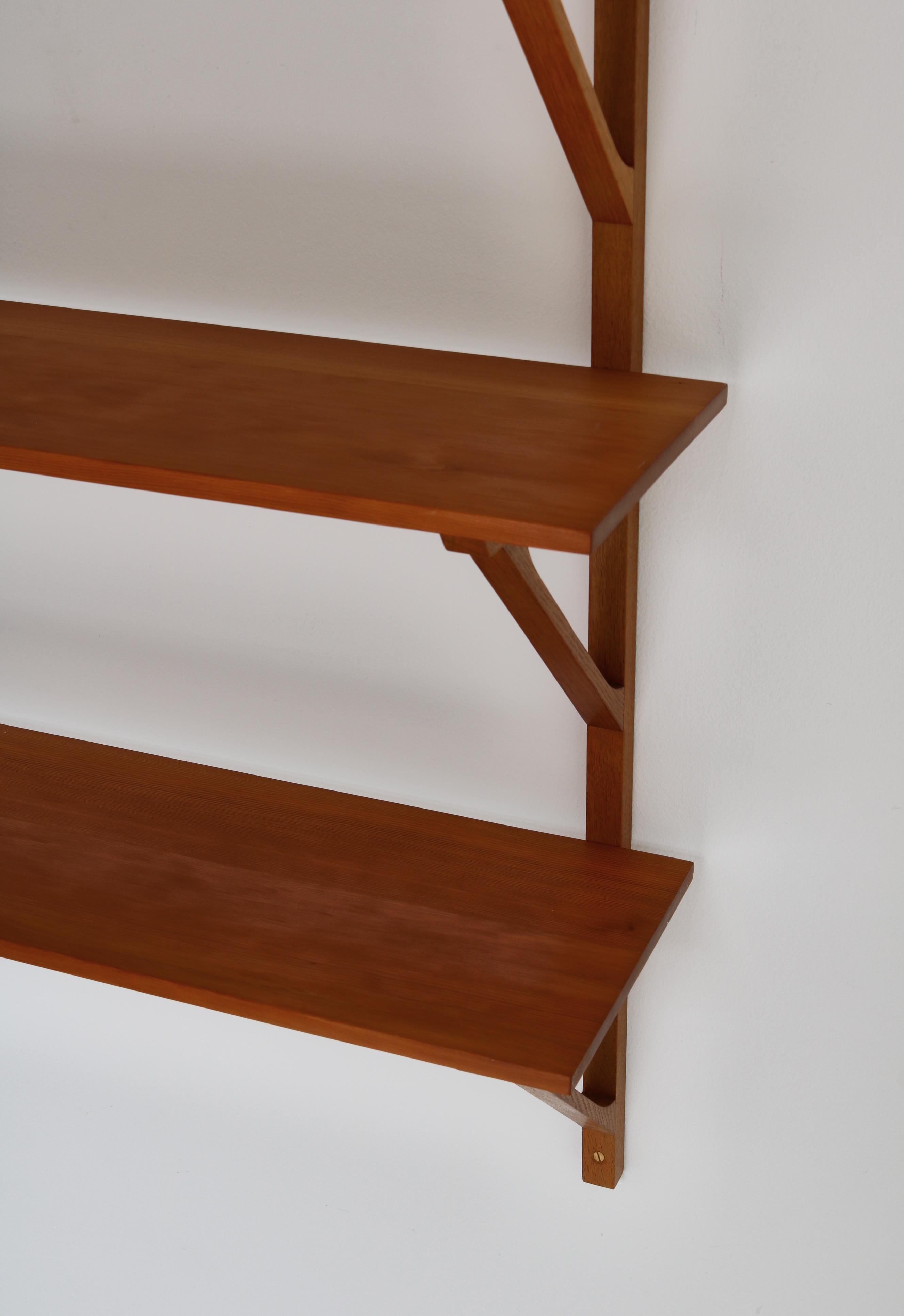 Børge Mogensen Danish Modern Wall Shelving System in Oak & Pinewood, 1956 1