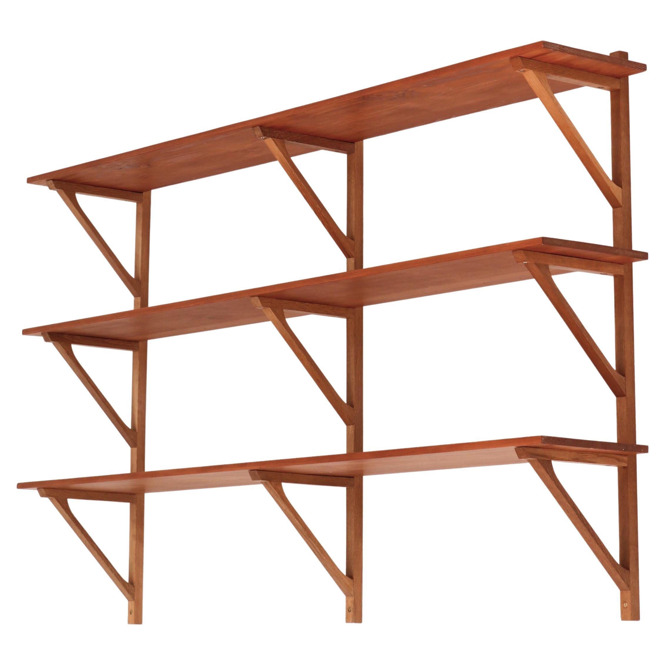 Børge Mogensen Danish Modern Wall Shelving System in Oak & Pinewood, 1956