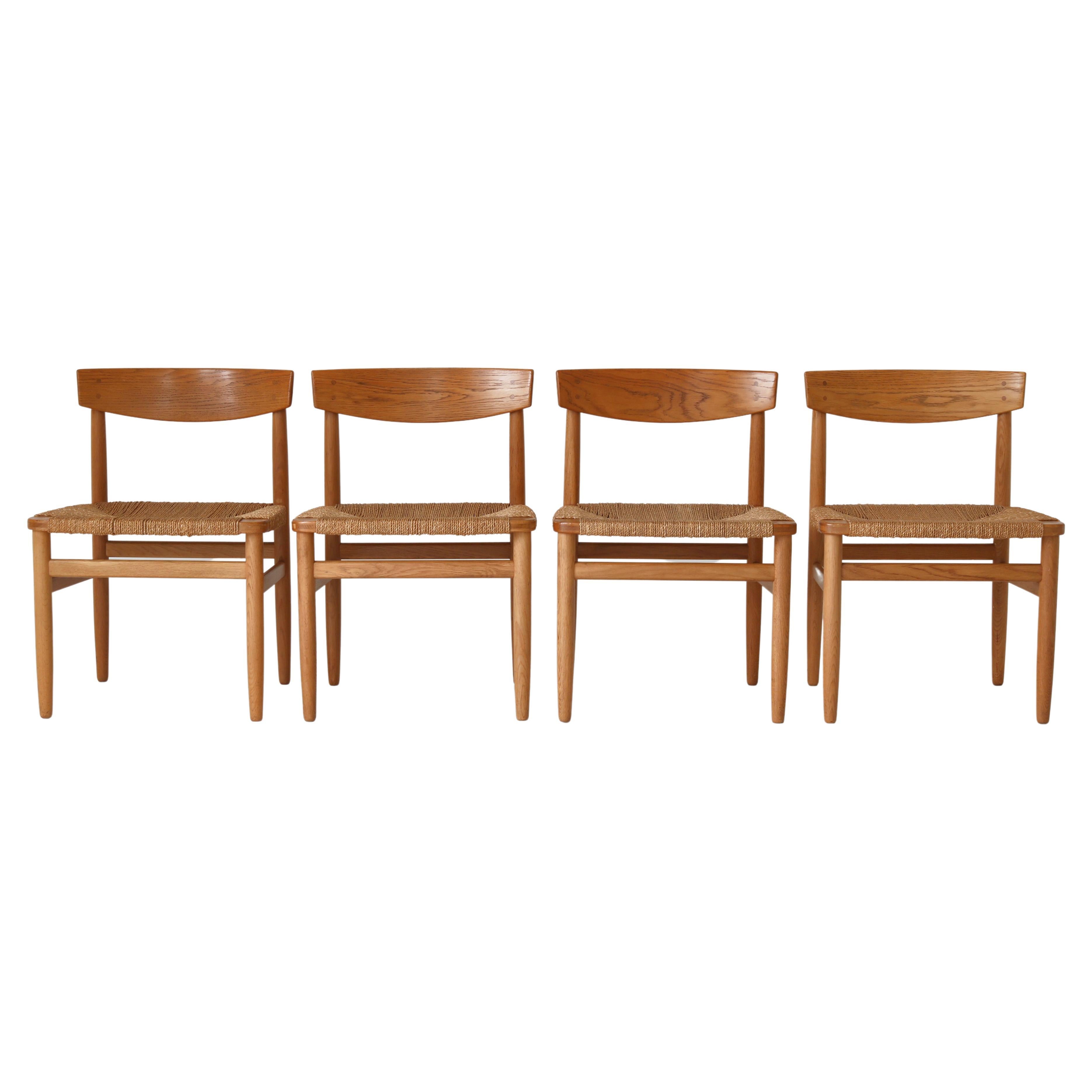 Børge Mogensen Dining Chair "Model Øresund 537" Solid Patinated Oak & Seagrass