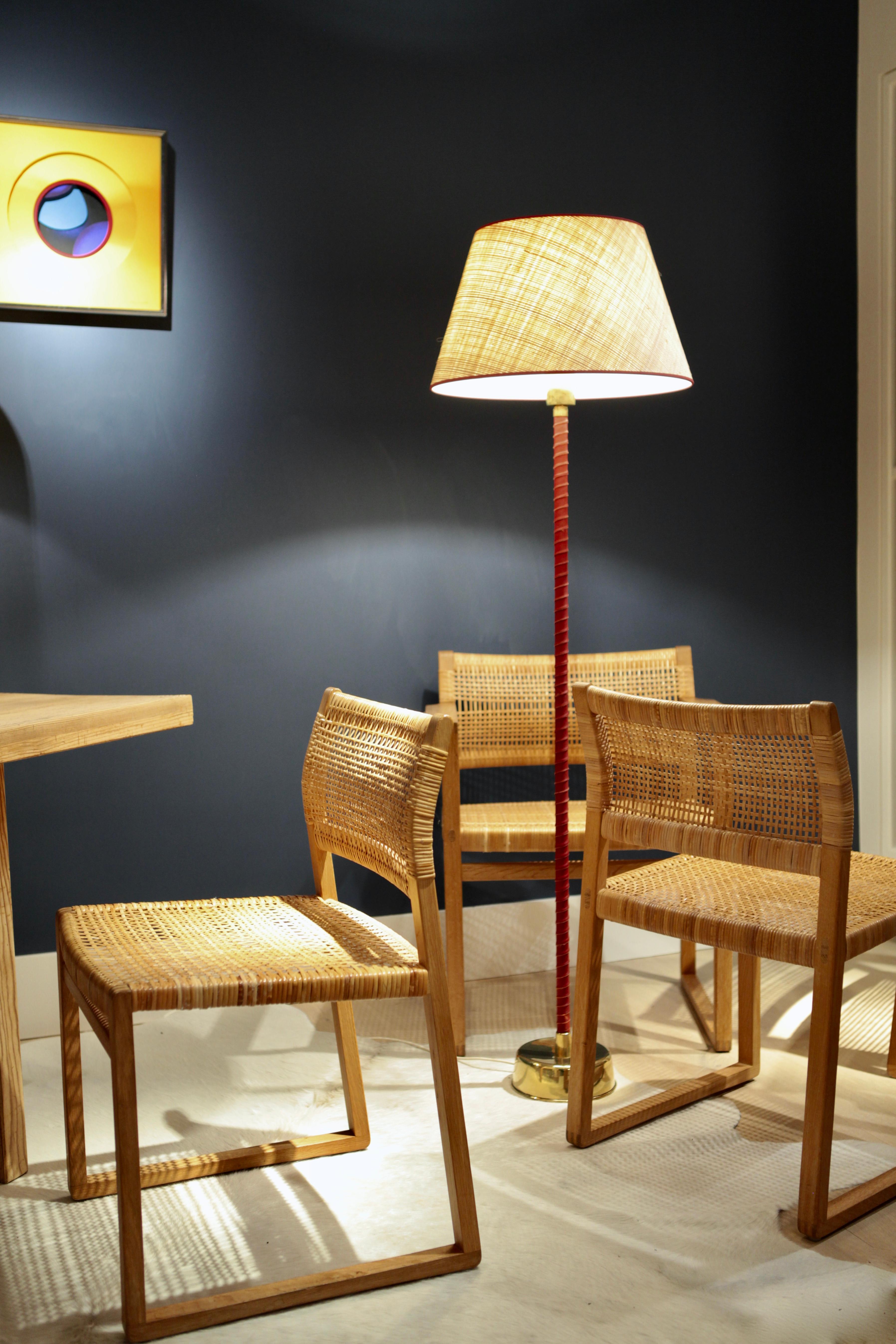 Børge Mogensen, Dining Chairs in Oak and Woven Cane, Denmark, 1957 In Good Condition In Berlin, DE