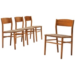 Børge Mogensen Dining Chairs in Teak and Cord Seating