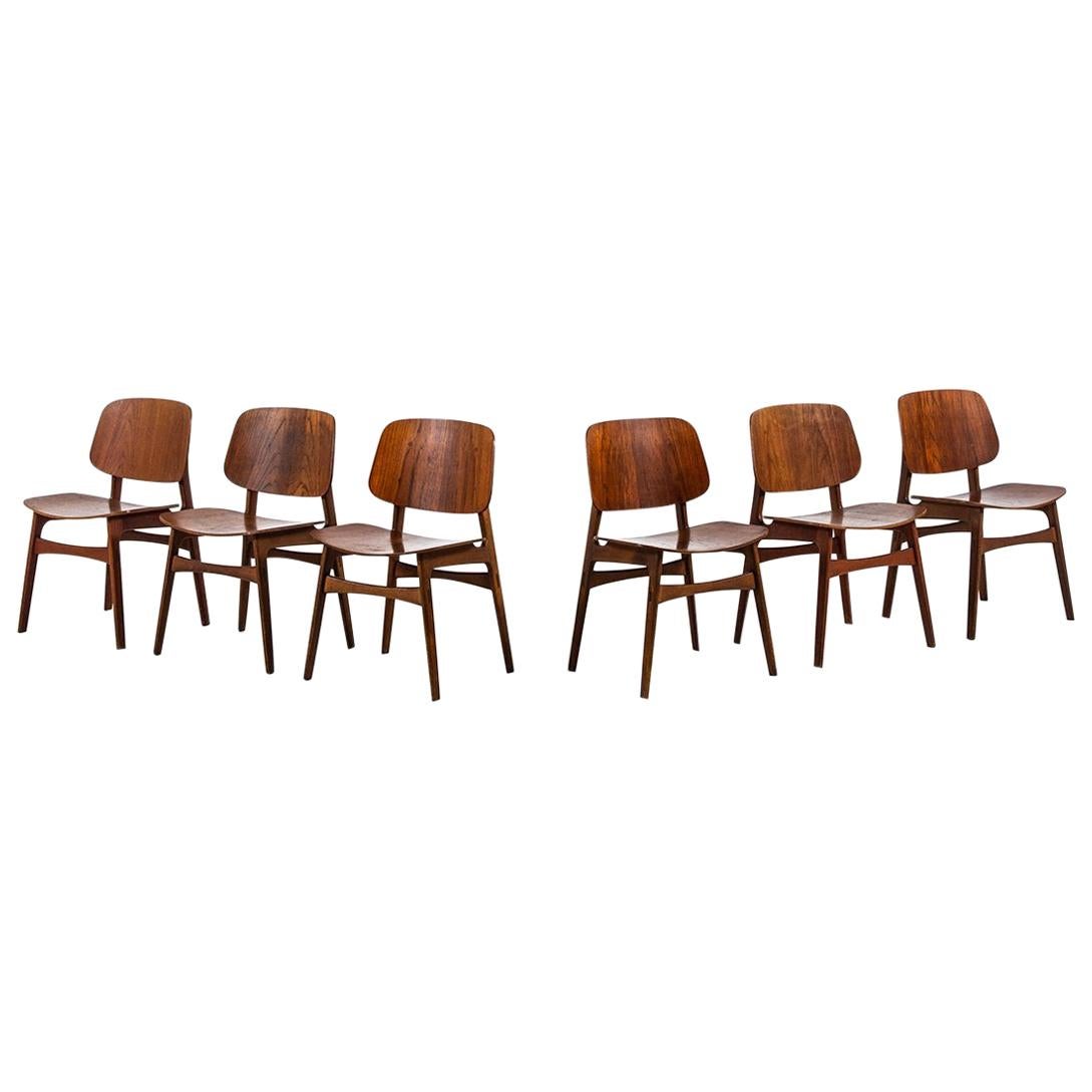 Børge Mogensen Dining Chairs Model 122 / Shell Chair by Søborg Møbler in Denmark For Sale