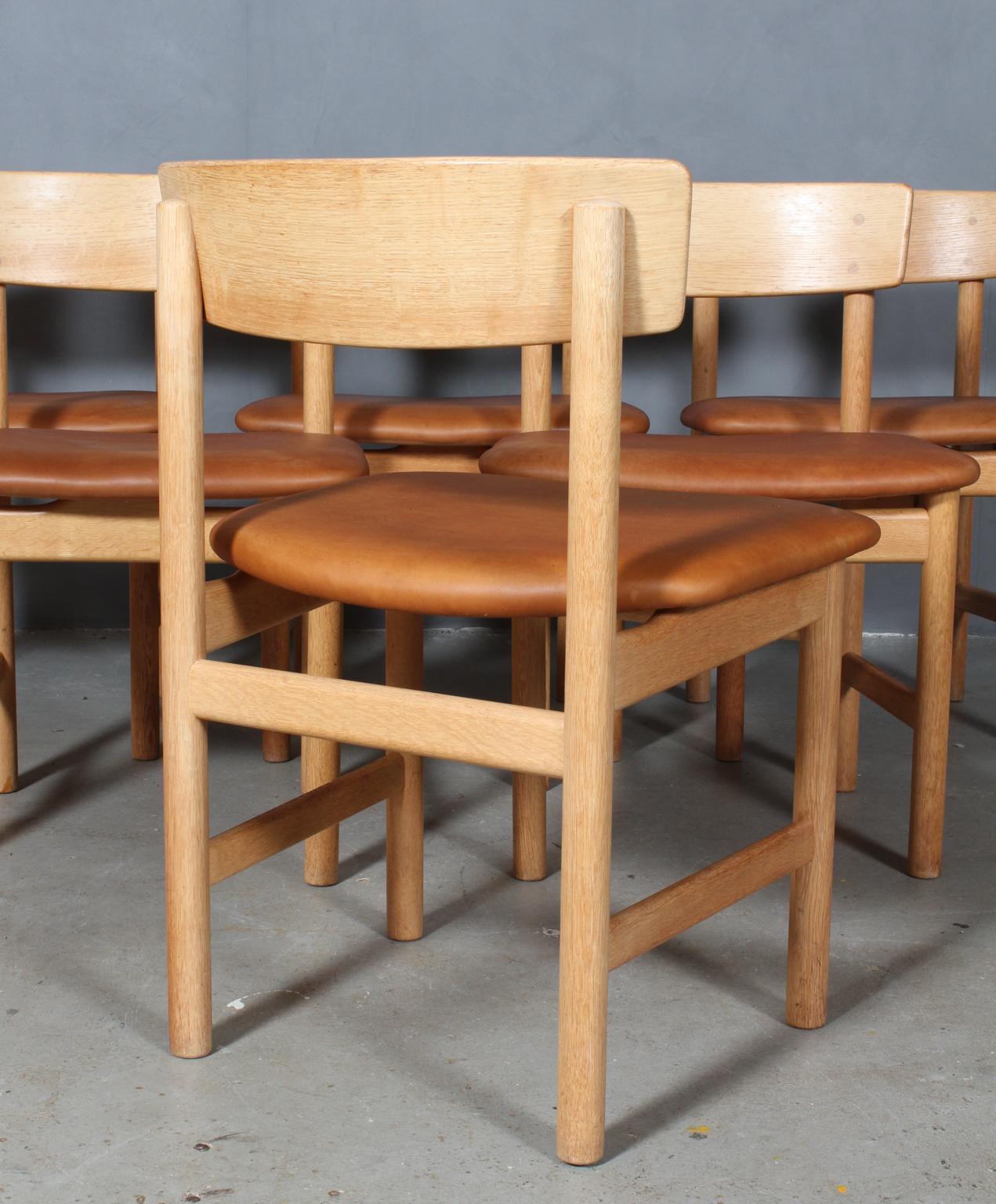 Leather Børge Mogensen Dining Chairs, Model 3236
