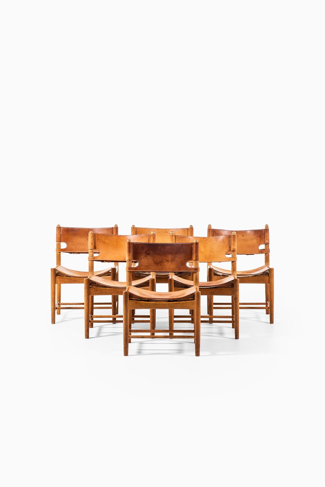 Rare set of six dining chairs model 3237 designed by Børge Mogensen. Produced by Fredericia Stolefabrik in Denmark.
