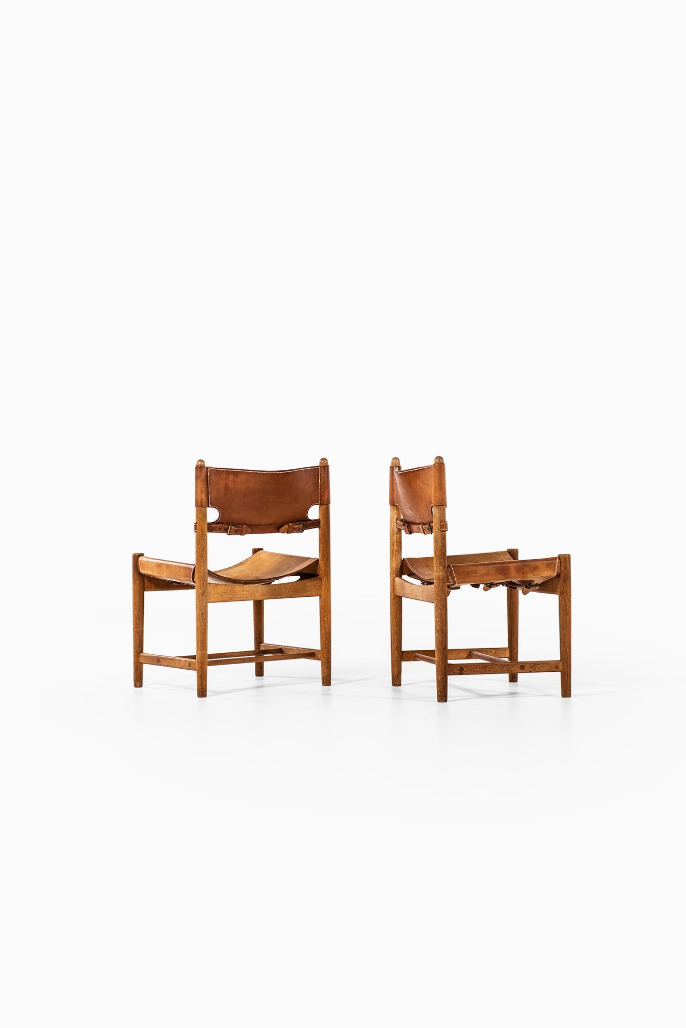 Leather Børge Mogensen Dining Chairs Model 3237 by Fredericia Stolefabrik in Denmark
