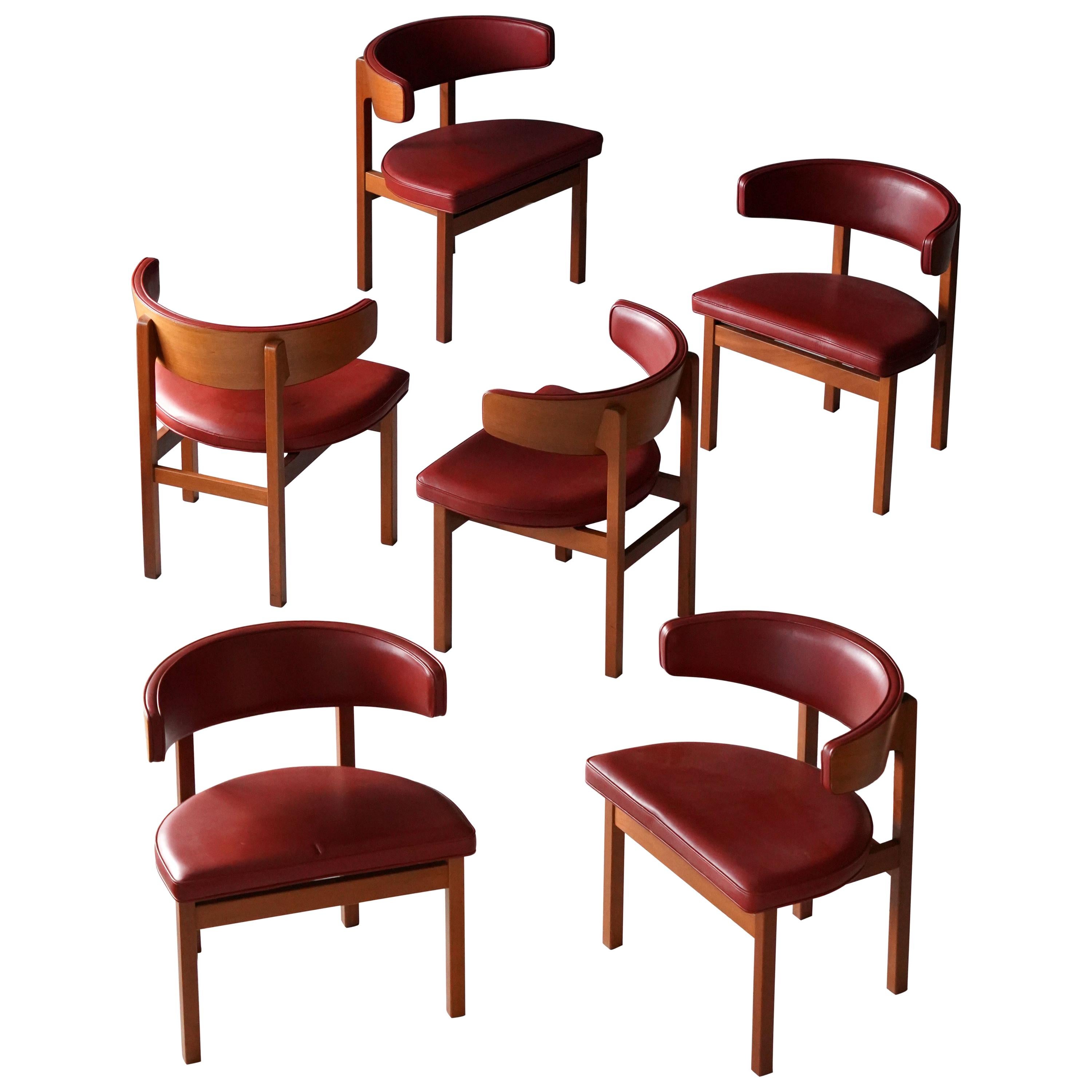 Børge Mogensen, Dining Chairs, Solid Oak, Leather, Frederica Furniture, Denmark