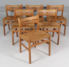 Sedie da pranzo Børge Mogensen con seduta in seagrass, oak, BM1