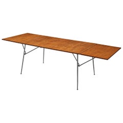 Vintage Børge Mogensen Drop-Leaf Dining Table in Teak and Steel