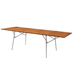 Børge Mogensen Drop-Leaf Dining Table in Teak and Steel