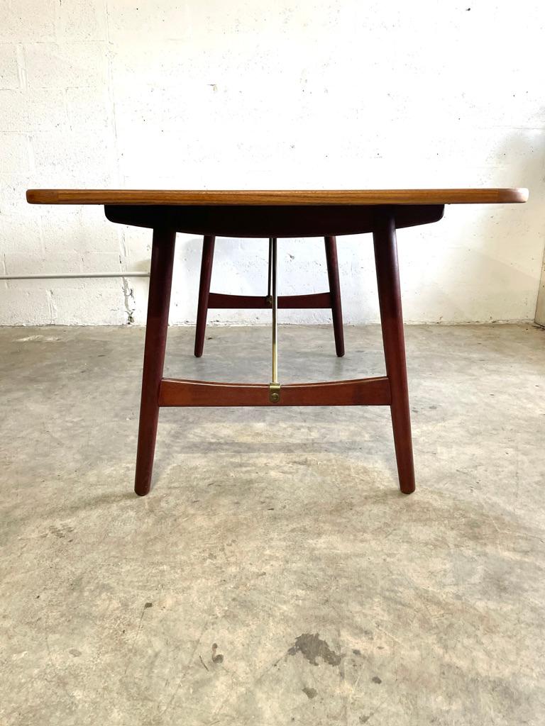 Brass Børge Mogensen Early Hunting Dining Table or Desk for Søborg Danish Modern For Sale