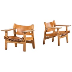 Vintage Børge Mogensen Easy Chairs Model 2226/Spanish Chairs by Fredericia Stolefabrik