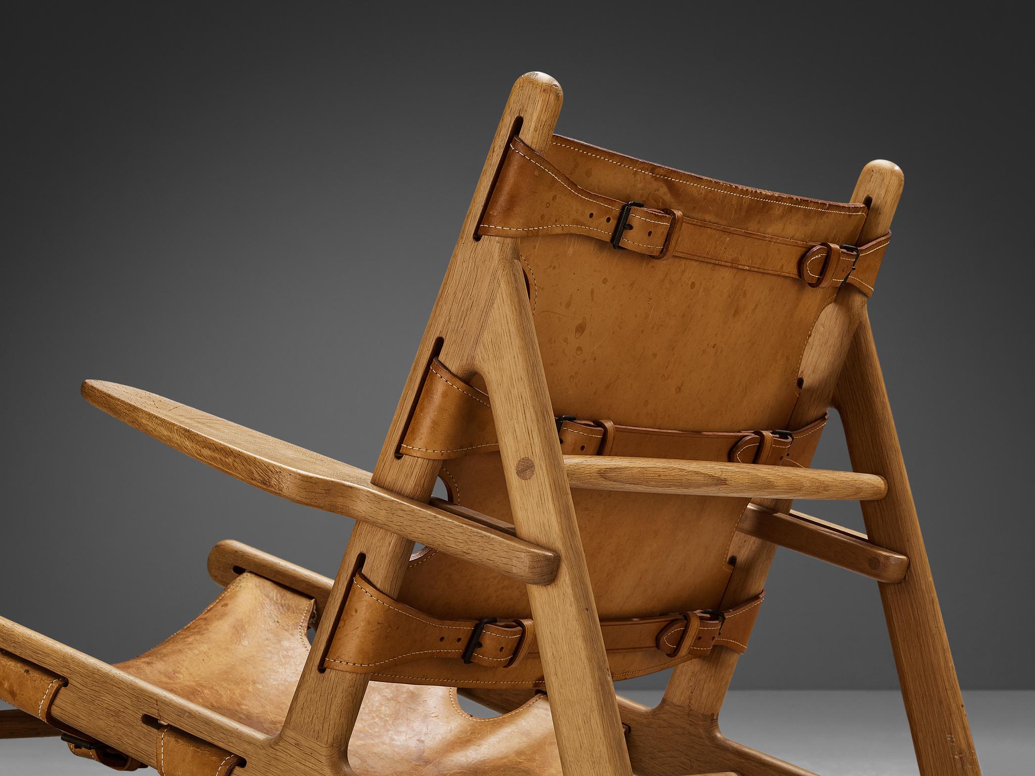 Børge Mogensen for Federicia Hunting Chair in Oak and Leather  For Sale 4