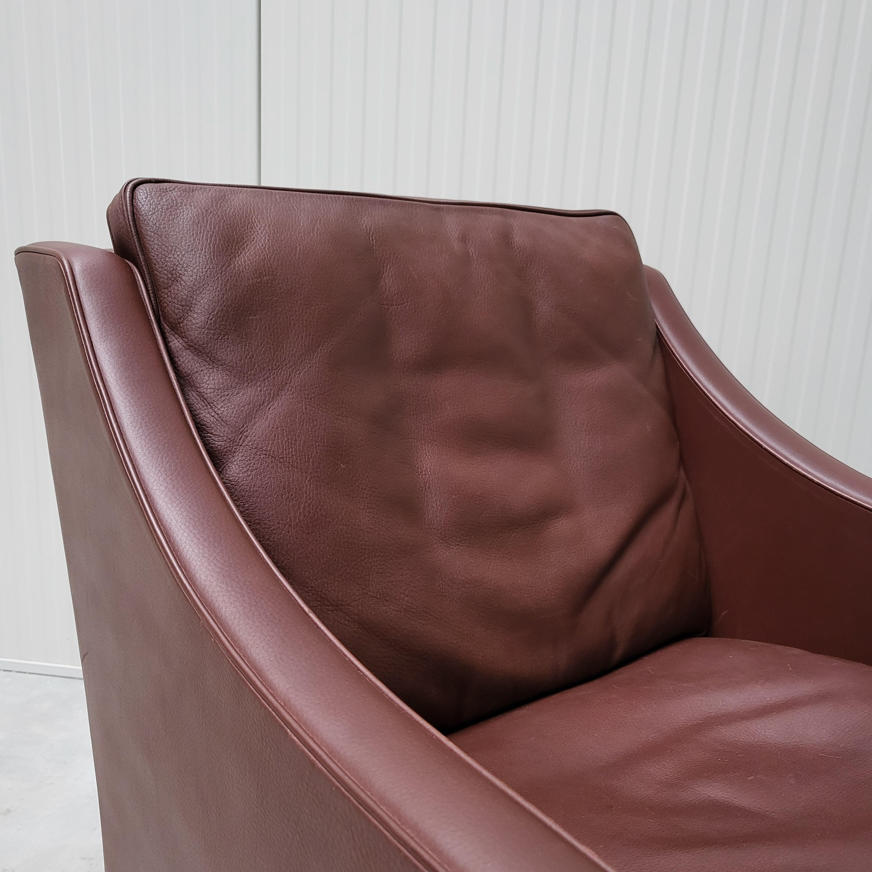Leather Børge Mogensen for Fredericia Club Chairs Mod. 2207 Denmark 1960s