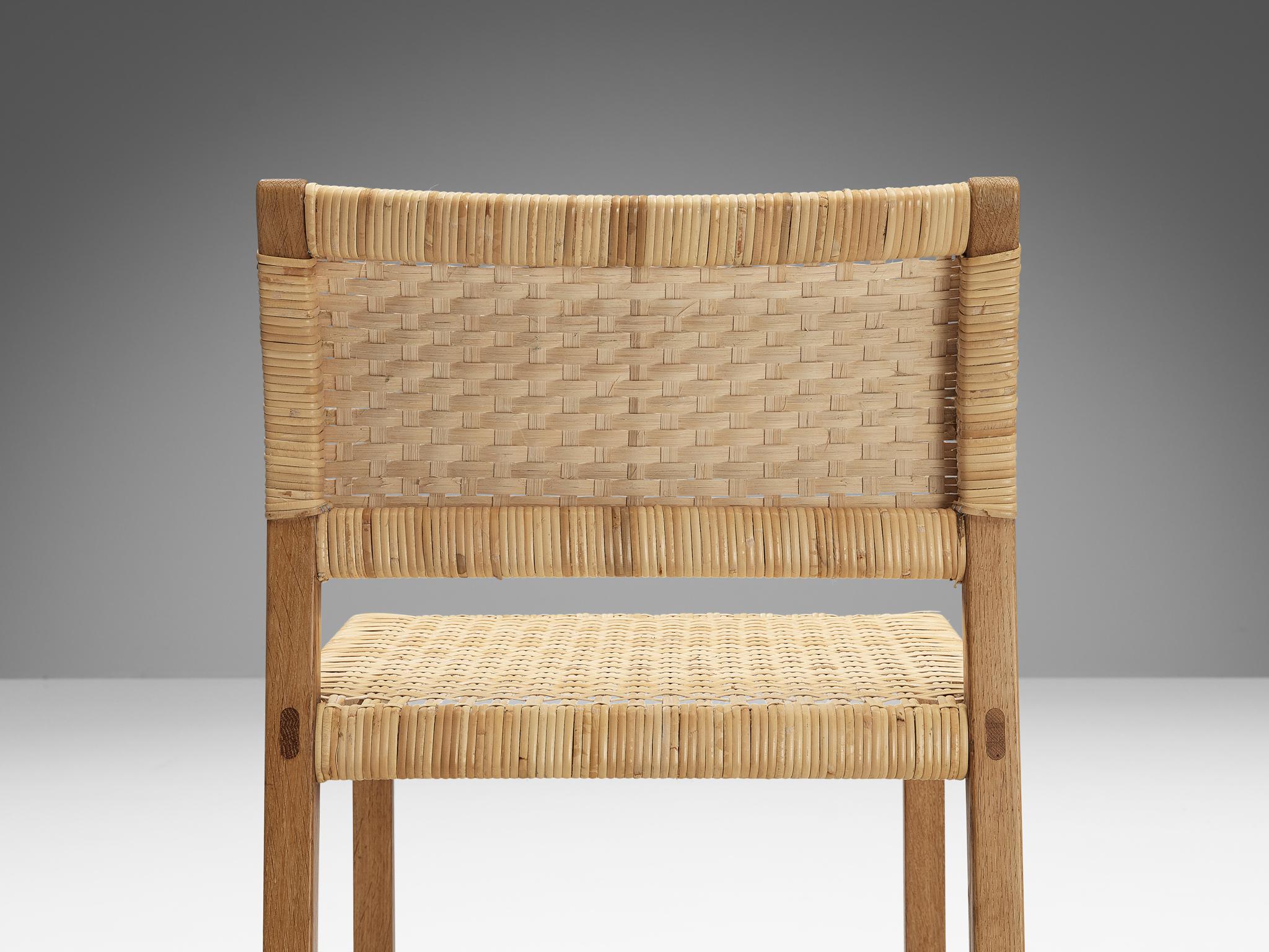 Danish Børge Mogensen for Fredericia Dining Chairs ‘BM 61’ in Oak and Cane  For Sale