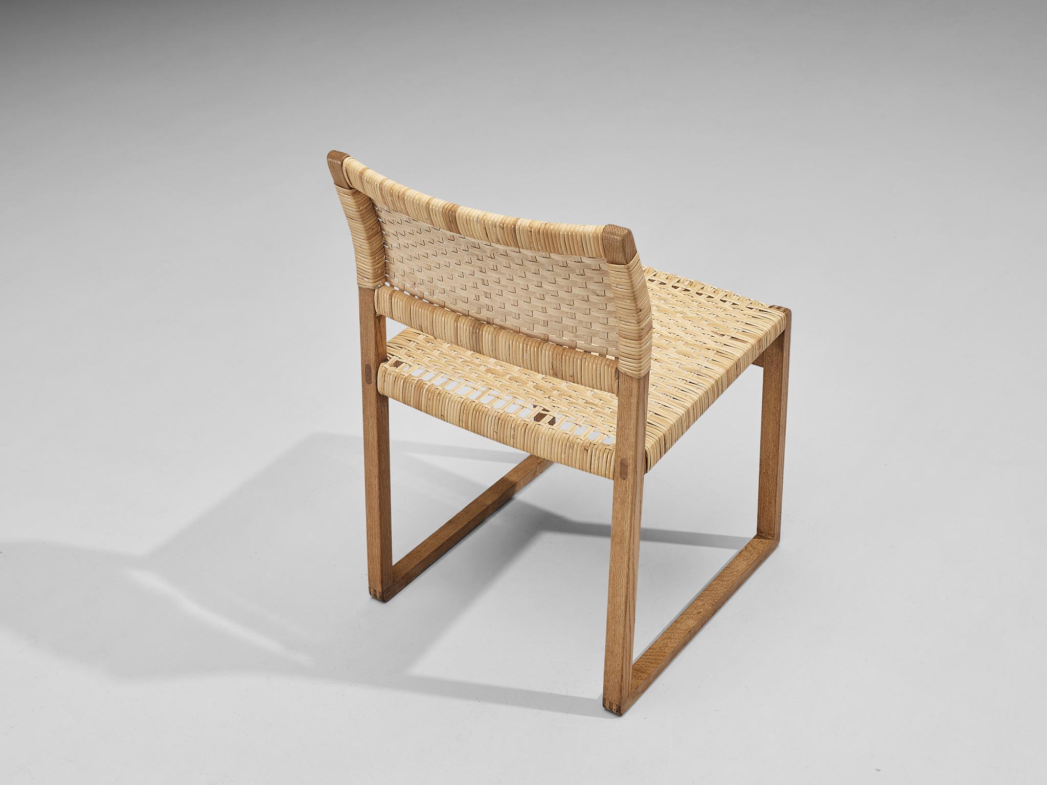 Mid-20th Century Børge Mogensen for Fredericia Dining Chairs ‘BM 61’ in Oak and Cane  For Sale