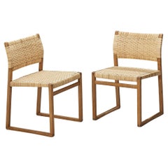 Børge Mogensen for Fredericia Dining Chairs ‘BM 61’ in Oak and Cane 