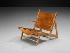 Børge Mogensen for Fredericia Hunting Chair in Oak and Leather